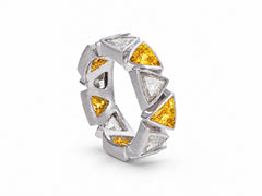 Custom made stackable diamond and yellow sapphire anniversary eternity rings 2026 6