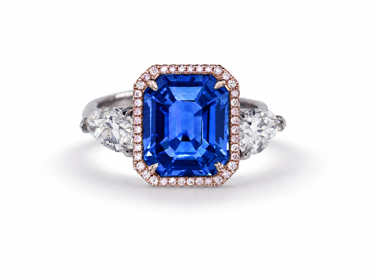 Custom made unique handcrafted non tradional diamond and blue sapphire engagement rings 2026 2