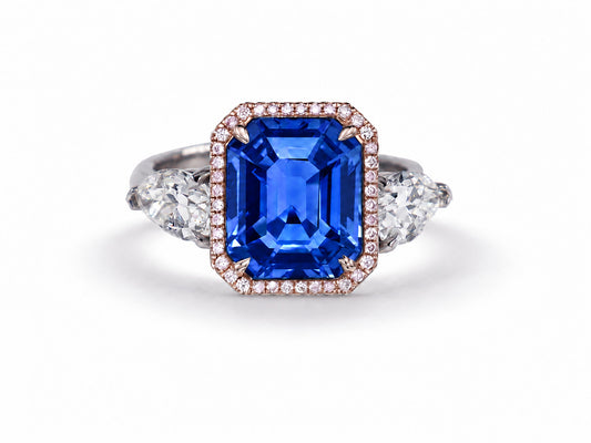 Custom made unique handcrafted non tradional diamond and blue sapphire engagement rings 2026 2