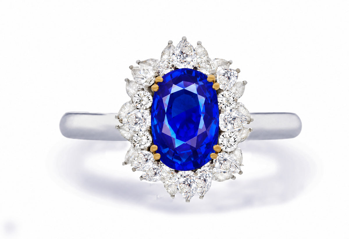 Custom made unique handcrafted non tradional diamond and blue sapphire engagement rings 2026 4
