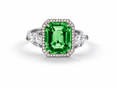 Custom made unique handcrafted non tradional diamond and green sapphire engagement rings 2026 2