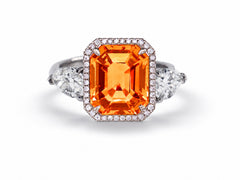 Custom made unique handcrafted non tradional diamond and orange sapphire engagement rings 2026 2