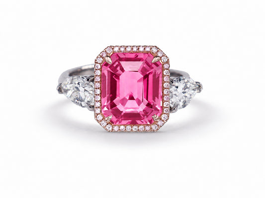 Custom made unique handcrafted non tradional diamond and pink sapphire engagement rings 2026 2