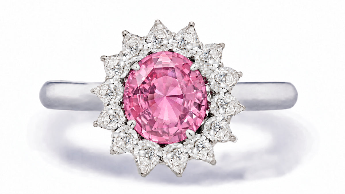 Custom made unique handcrafted non tradional diamond and pink sapphire engagement rings 2026 3