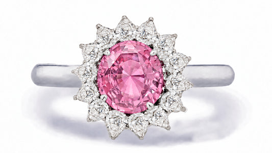 Custom made unique handcrafted non tradional diamond and pink sapphire engagement rings 2026 3