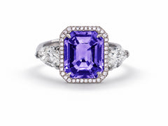 Custom made unique handcrafted non tradional diamond and purple sapphire engagement rings 2026 2