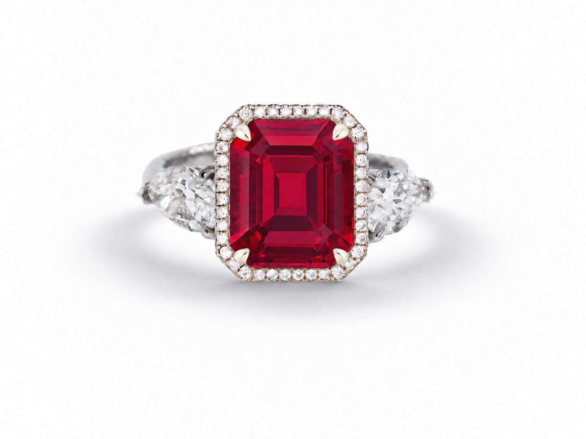 Custom made unique handcrafted non tradional diamond and ruby engagement rings 2026 2