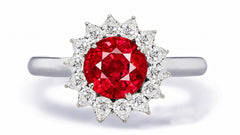 Custom made unique handcrafted non tradional diamond and ruby engagement rings 2026 3