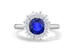 Custom made unique non traditional dream blue sapphire and diamond engagement rings 15
