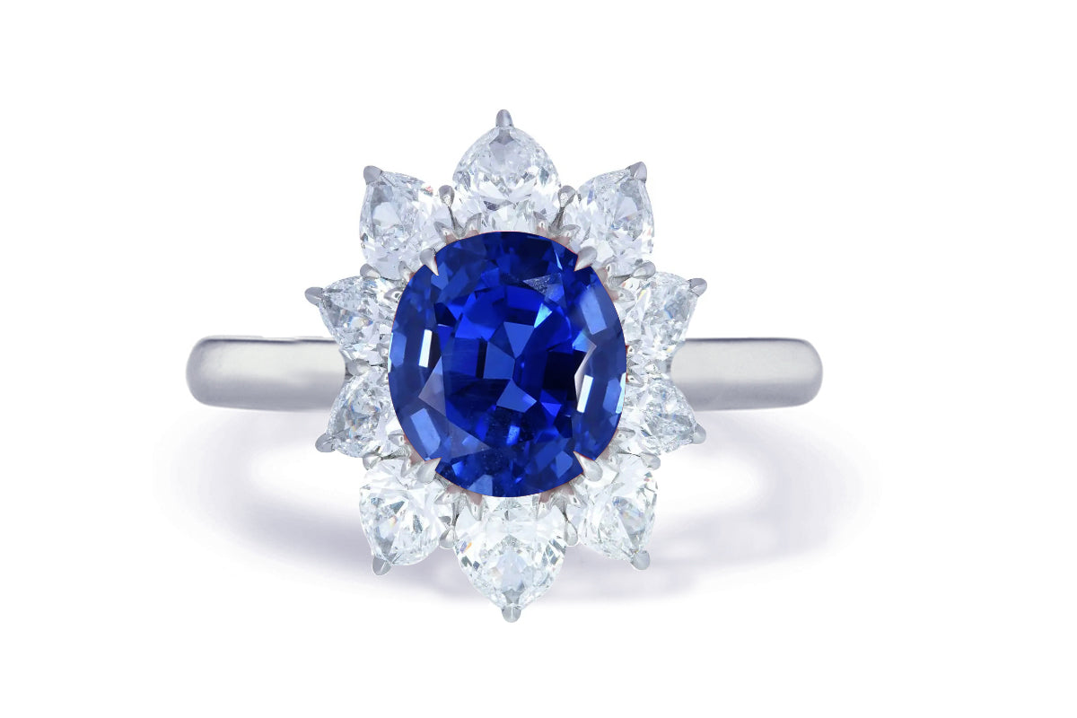 Custom made unique non traditional dream blue sapphire and diamond engagement rings 6
