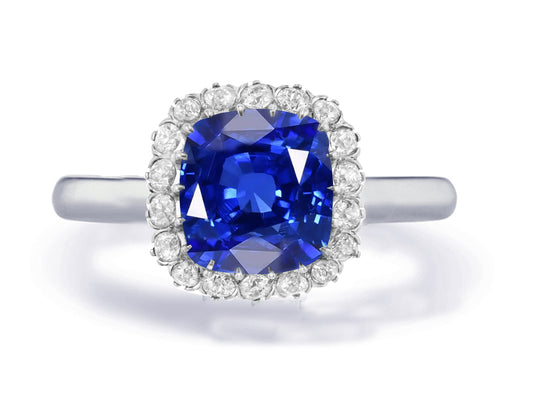 Custom made unique non traditional dream blue sapphire and diamond engagement rings 2
