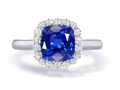 Custom made unique non traditional dream blue sapphire and diamond engagement rings 2