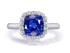 Custom made unique non traditional dream blue sapphire and diamond engagement rings 2