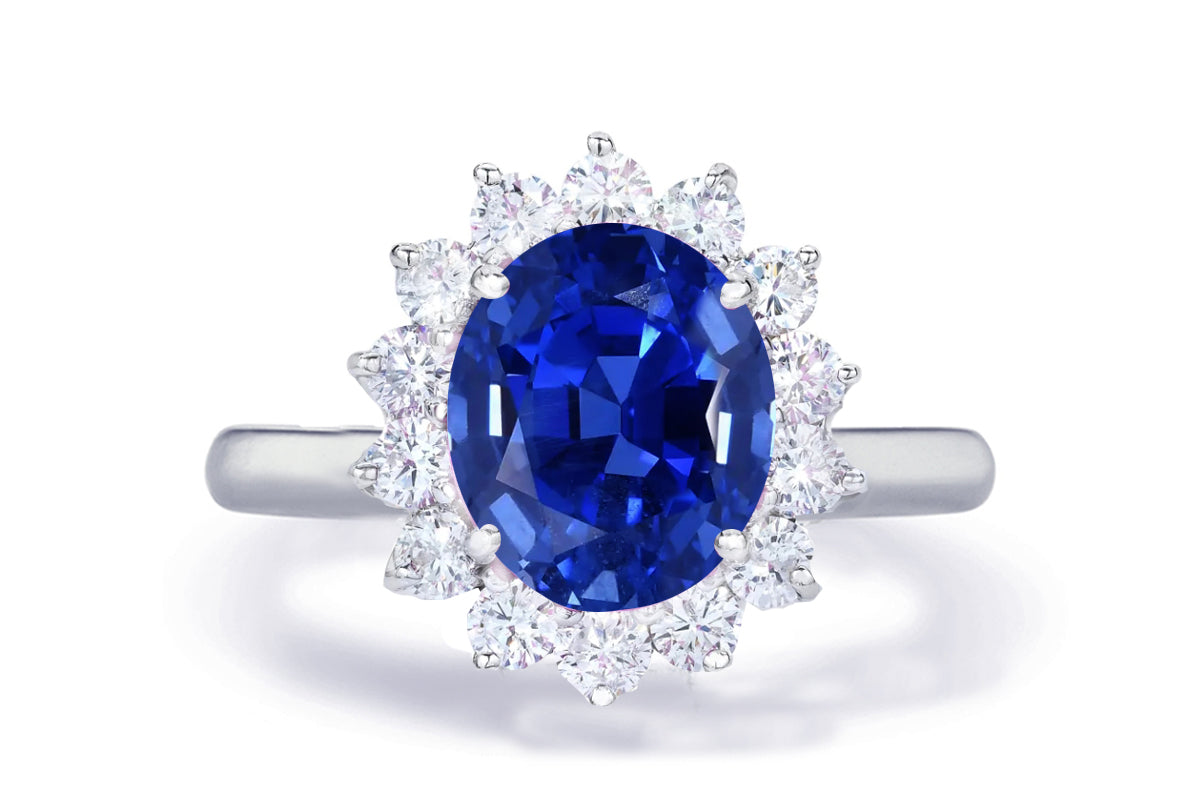 Custom made unique non traditional dream blue sapphire and diamond engagement rings 3