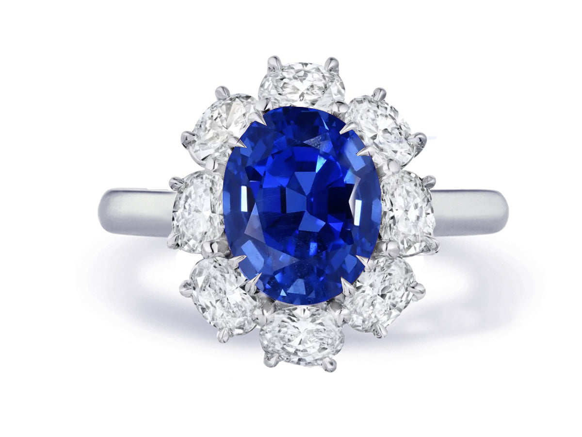 Custom made unique non traditional dream blue sapphire and diamond engagement rings 4