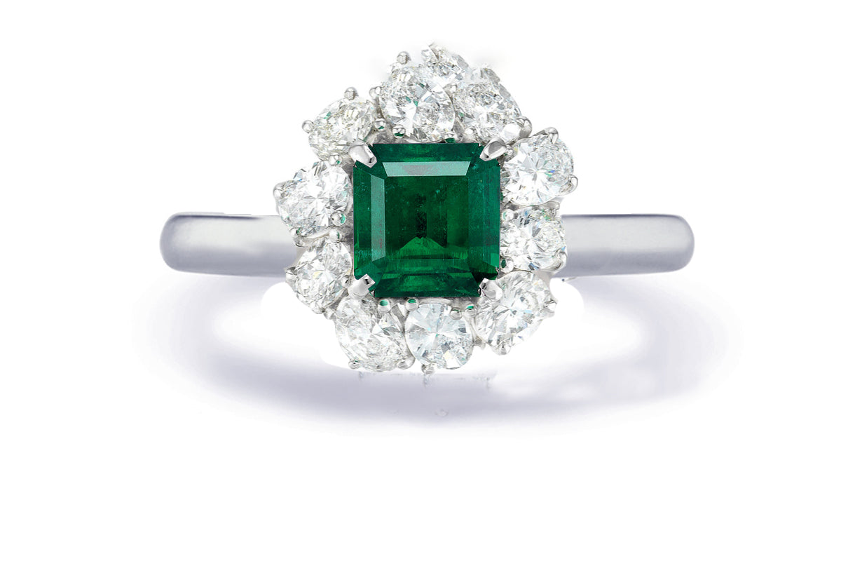 Custom made unique non traditional dream emerald and diamond engagement rings 18