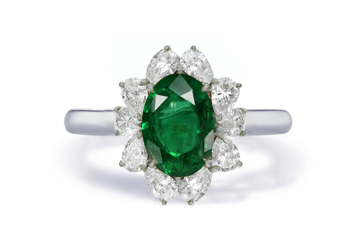 Custom made unique non traditional dream emerald and diamond engagement rings 1