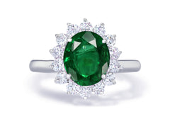 Custom made unique non traditional dream emerald and diamond engagement rings 3
