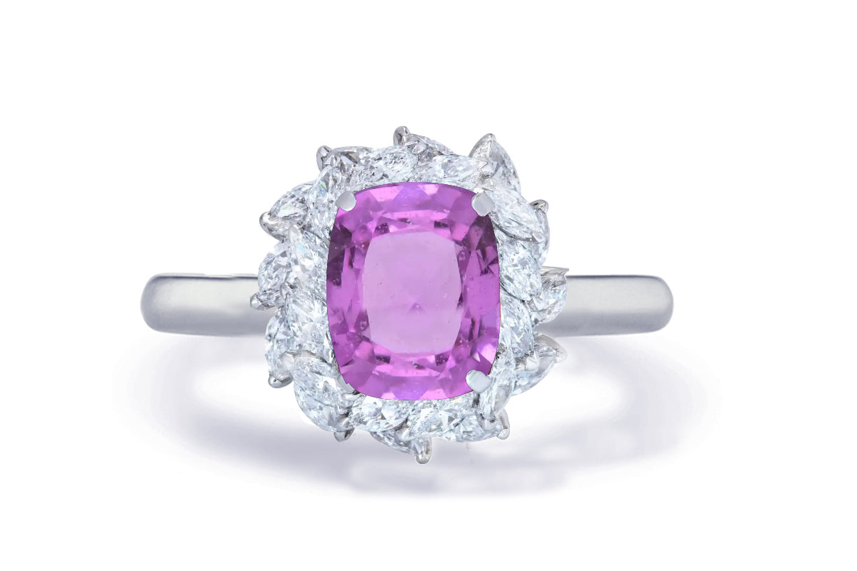 Custom made unique non traditional dream pink sapphire and diamond engagement rings 5