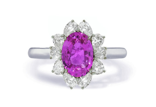 Custom made unique non traditional dream pink sapphire and diamond engagement rings 1