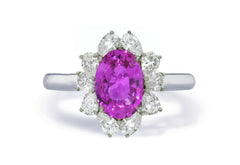 Custom made unique non traditional dream pink sapphire and diamond engagement rings 1