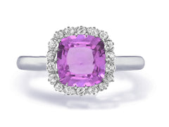 Custom made unique non traditional dream pink sapphire and diamond engagement rings 2