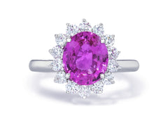 Custom made unique non traditional dream pink sapphire and diamond engagement rings 3