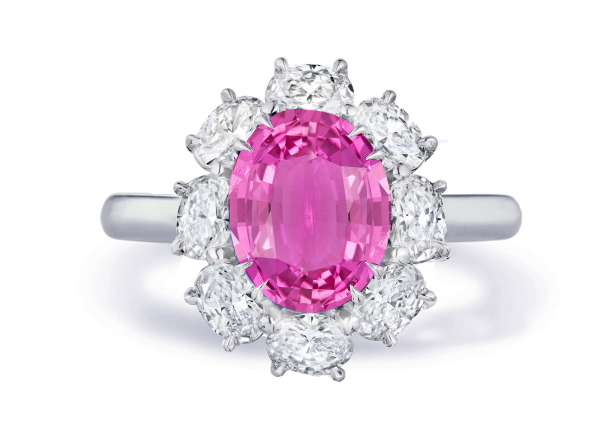 Custom made unique non traditional dream pink sapphire and diamond engagement rings 4