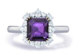 Custom made unique non traditional dream purple sapphire and diamond engagement rings 10