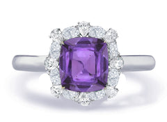 Custom made unique non traditional dream purple sapphire and diamond engagement rings 11