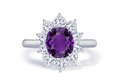 Custom made unique non traditional dream purple sapphire and diamond engagement rings 6