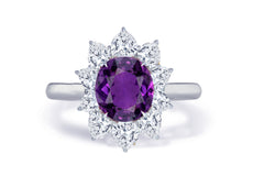 Custom made unique non traditional dream purple sapphire and diamond engagement rings 6