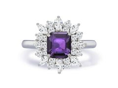 Custom made unique non traditional dream purple sapphire and diamond engagement rings 7