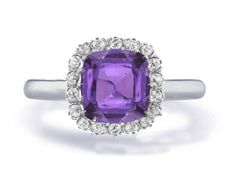 Custom made unique non traditional dream purple sapphire and diamond engagement rings 2