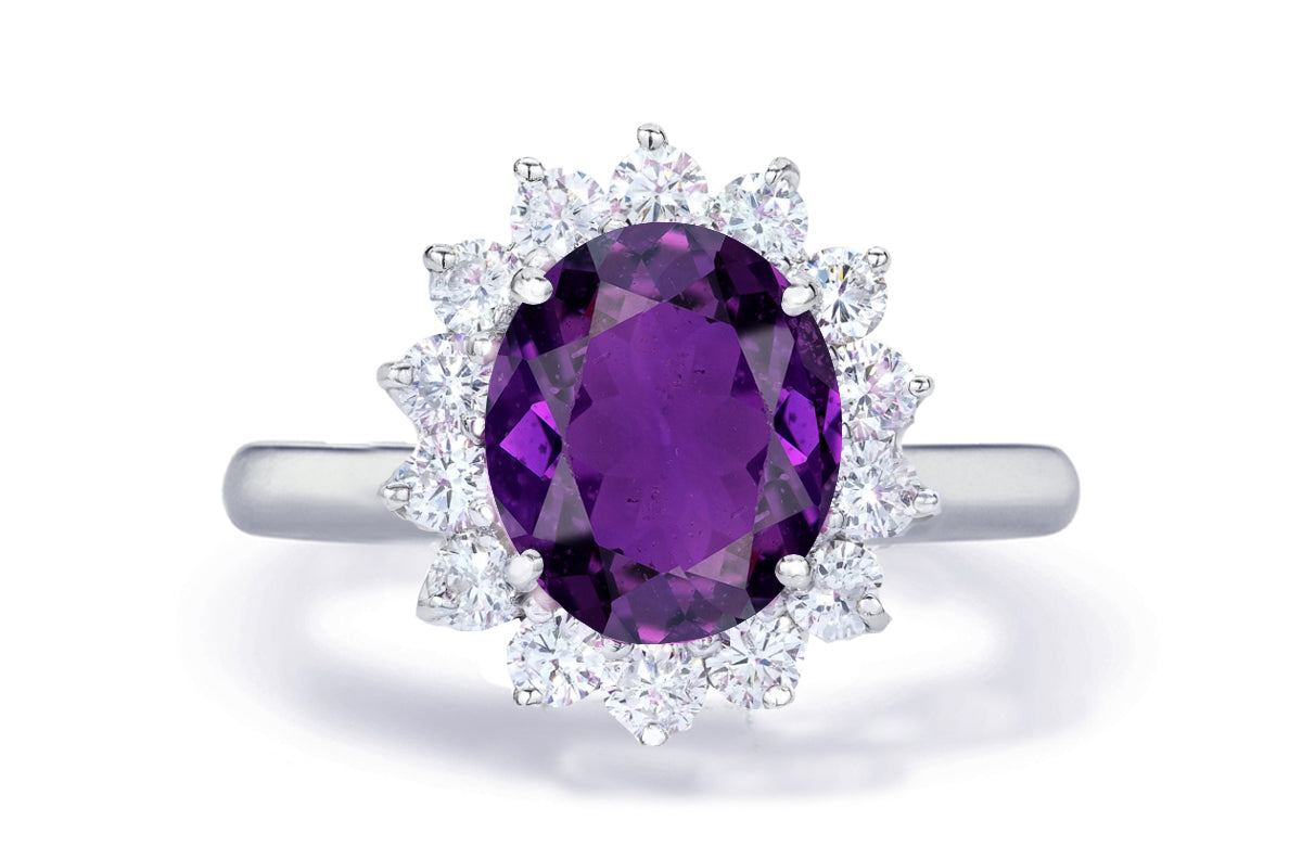 Custom made unique non traditional dream purple sapphire and diamond engagement rings 3