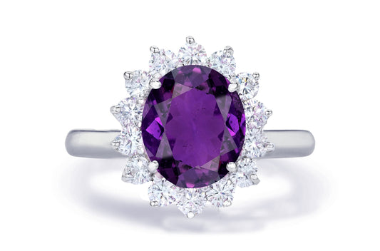 Custom made unique non traditional dream purple sapphire and diamond engagement rings 3