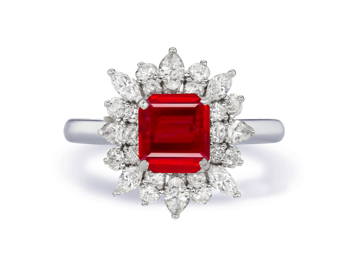 Custom made unique non traditional dream ruby and diamond engagement rings 7