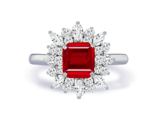 Custom made unique non traditional dream ruby and diamond engagement rings 7