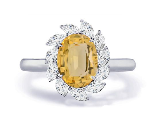 Custom made unique non traditional dream yellow sapphire and diamond engagement rings 19