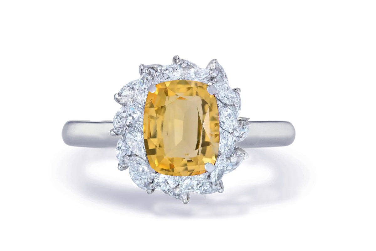 Custom made unique non traditional dream yellow sapphire and diamond engagement rings 5