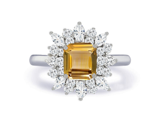 Custom made unique non traditional dream yellow sapphire and diamond engagement rings 7