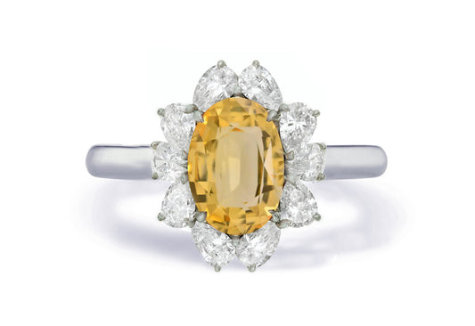 Custom made unique non traditional dream yellow sapphire and diamond engagement rings 1