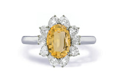 Custom made unique non traditional dream yellow sapphire and diamond engagement rings 1