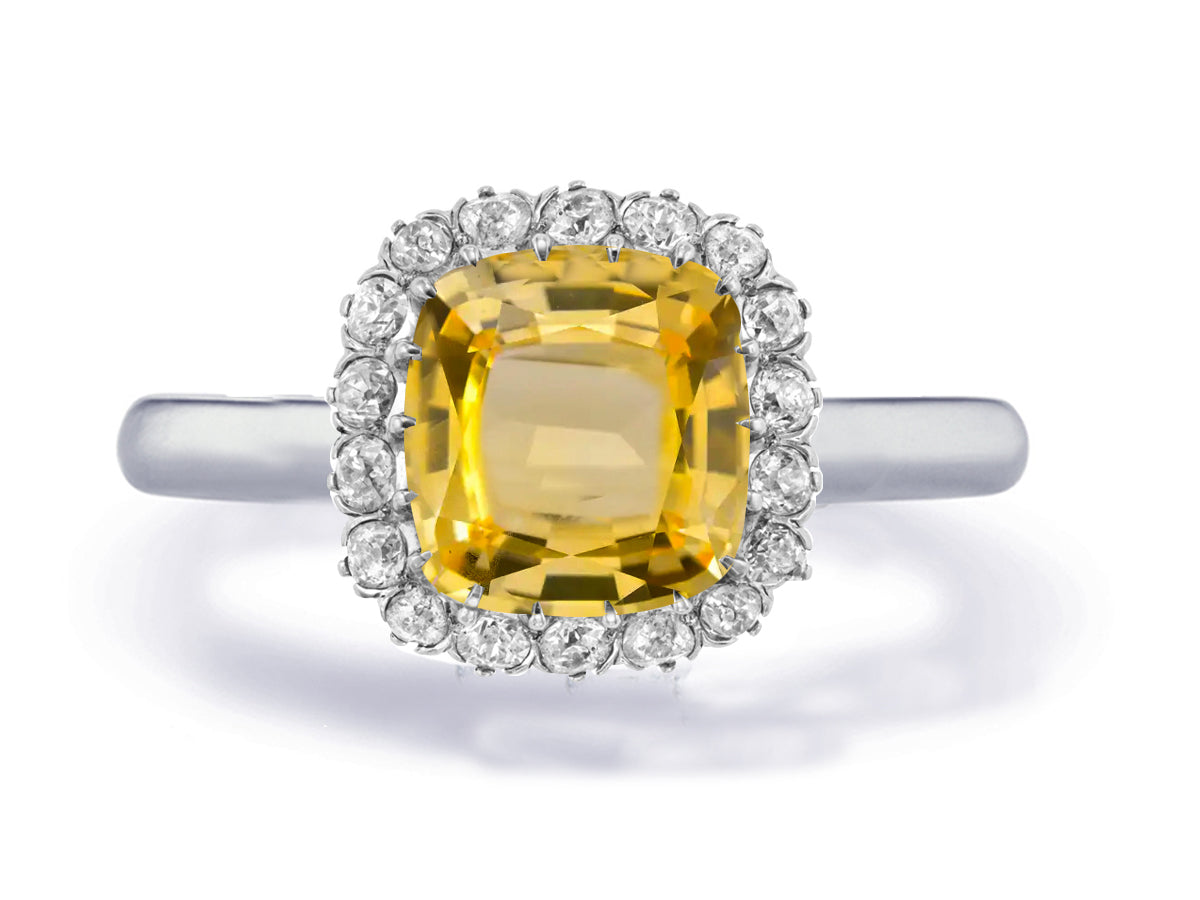 Custom made unique non traditional dream yellow sapphire and diamond engagement rings 2
