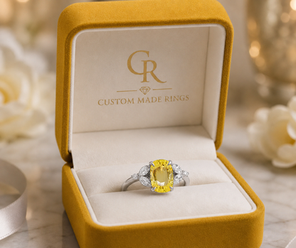 New 2026 50 custom made unique affordable yellow sapphire diamond accents engagement rings