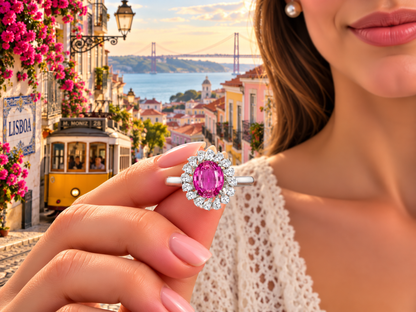 New 2026 42 custom made unique affordable pink sapphire diamond accents engagement rings
