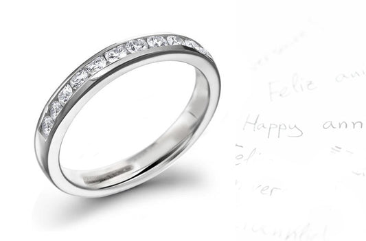 anniversary ring channel set with round diamonds