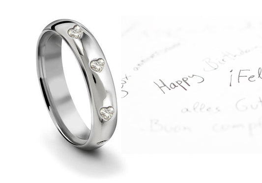 eternity ring burnish set with heart diamonds