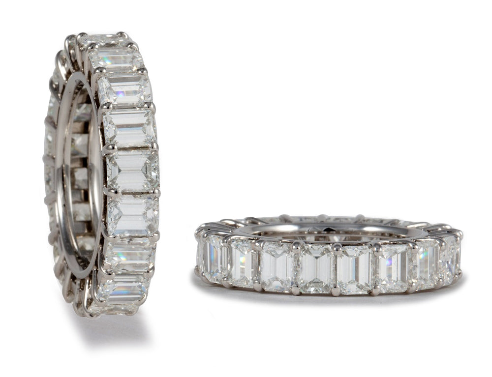 eternity anniversary band prong set with emerald cut diamonds