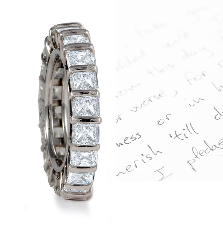 eternity band bar set with princess cut diamonds